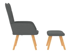 Sillón de relax con taburete tela gris oscuro