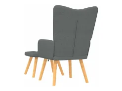 Sillón de relax con taburete tela gris oscuro