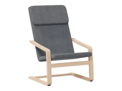 Sillón de relax con taburete tela gris oscuro
