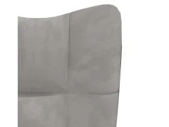 Sillón de relax con taburete de terciopelo gris claro