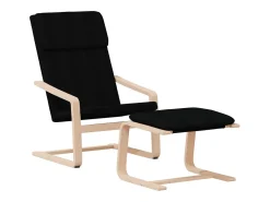 Sillón de relax con taburete tela negro