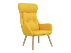 Sillón de relax de tela amarillo mostaza