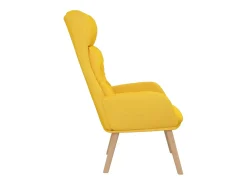 Sillón de relax de tela amarillo mostaza