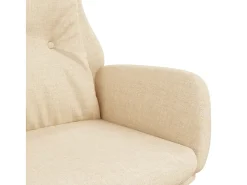 Sillón de relax de tela color crema