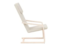 Sillón de relax de tela color crema ES54235