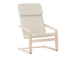 Sillón de relax de tela color crema ES54235