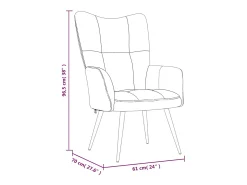 Sillón de relax de terciopelo color blanco crema