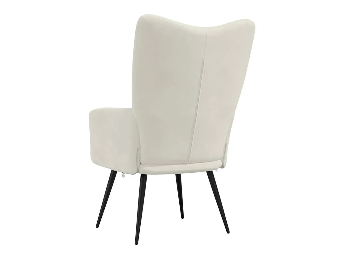 Sillón de relax de terciopelo color blanco crema