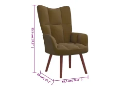 Sillón de relax de terciopelo marrón