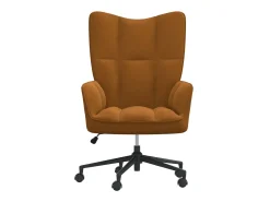 Sillón de relax de terciopelo marrón ES206059