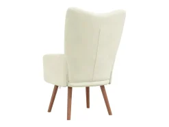 Sillón de relax de terciopelo blanco crema