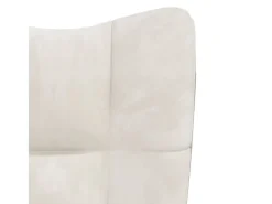 Sillón de relax de terciopelo blanco crema
