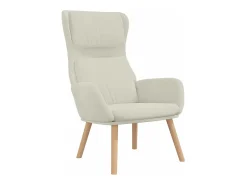 Sillón de relax de terciopelo blanco crema