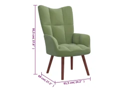 Sillón de relax de terciopelo verde claro