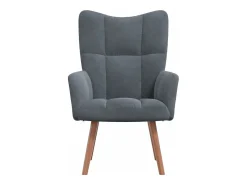 Sillón de relax de terciopelo gris oscuro