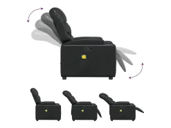 Sillón de salón | Silla | Sillón de masaje reclinable cuero sintético negro SHL3434