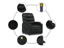 Sillón de salón | Silla | Sillón de masaje reclinable cuero sintético negro SHL3434