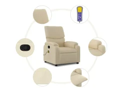 Sillón de salón | Silla | Sillón de masaje reclinable de tela crema SHL8021