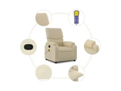 Sillón de salón | Silla | Sillón de masaje reclinable de tela crema SHL8021