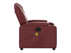 Sillón de salón | Silla | Sillón de masaje reclinable cuero sintético rojo tinto SHL8457
