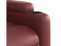 Sillón de salón | Silla | Sillón de masaje reclinable cuero sintético rojo tinto SHL8457