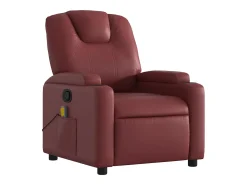 Sillón de salón | Silla | Sillón de masaje reclinable cuero sintético rojo tinto SHL8457