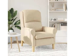 Sillón de salón | Silla de relax Crema 76x94x102 cm Microfibra SHL7015