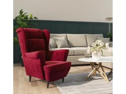 Sillón de salón | Silla de relax | Sillón de tela color vino SHL5494
