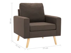 Sillón de salón | Silla de relax | Sillón de tela marrón SHL8023
