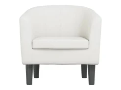 Sillón de salón cuero sintético blanco SHL4008