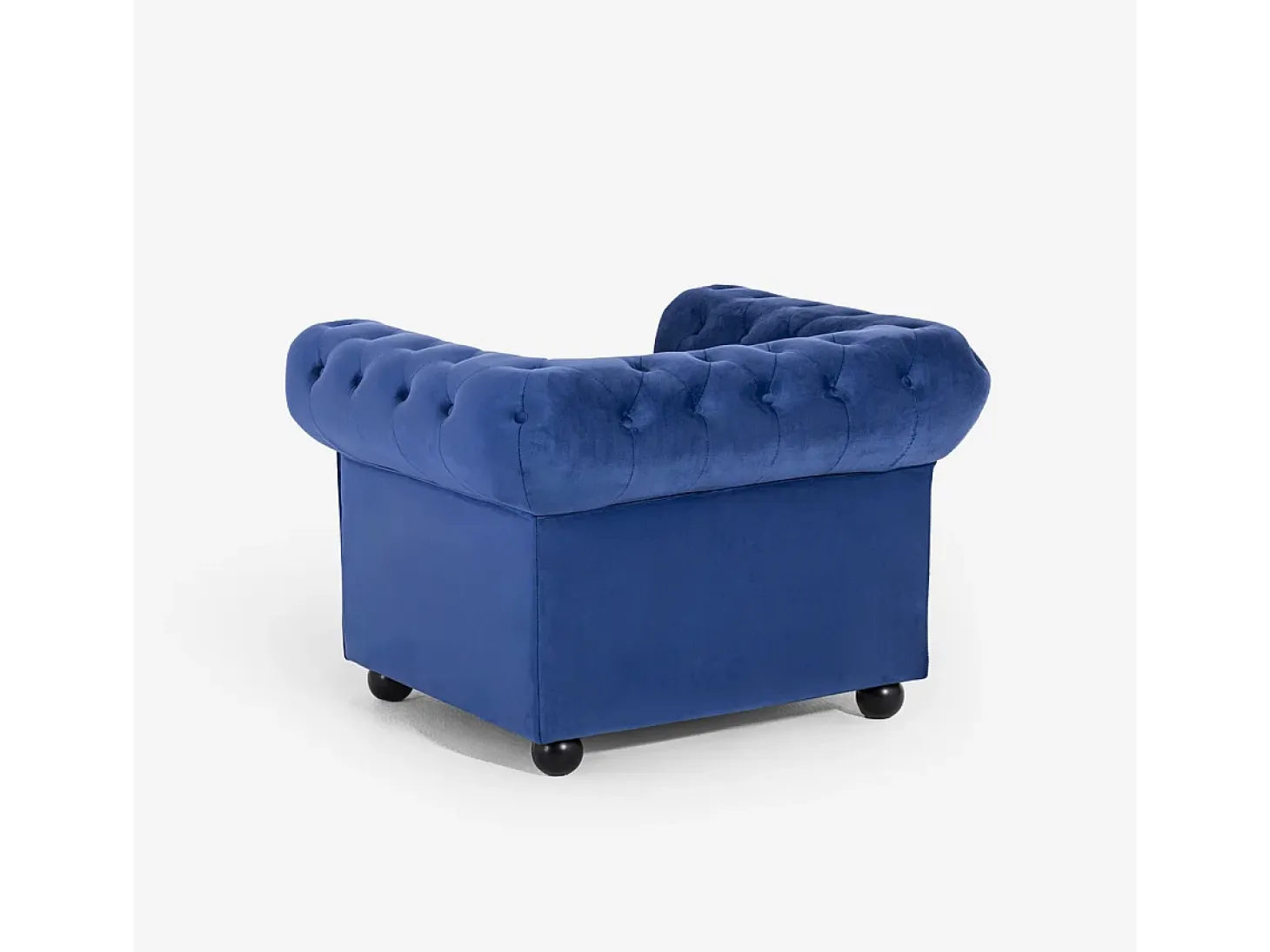 Sillón de salón de estilo clásico Chesterfield de terciopelo Coventry - Azul Marino