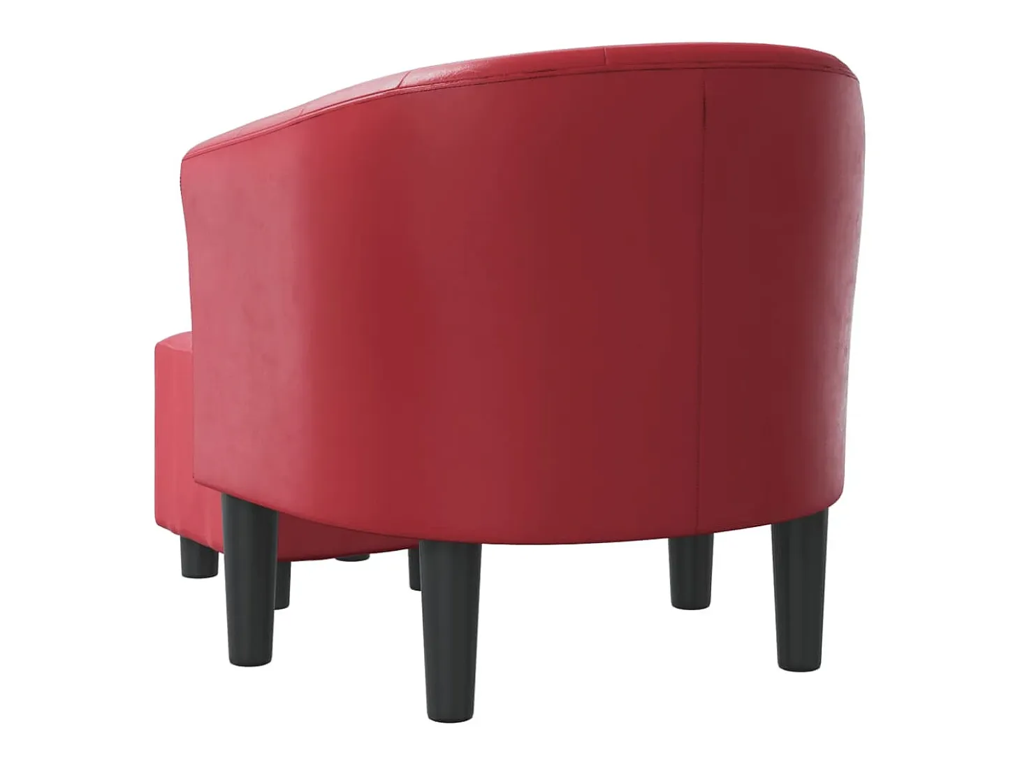 Sillón de salón diseño de cubo con reposapiés cuero sintético rojo tinto SHL3561