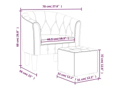 Sillón de salón diseño de cubo con reposapiés cuero sintético rojo tinto SHL3561