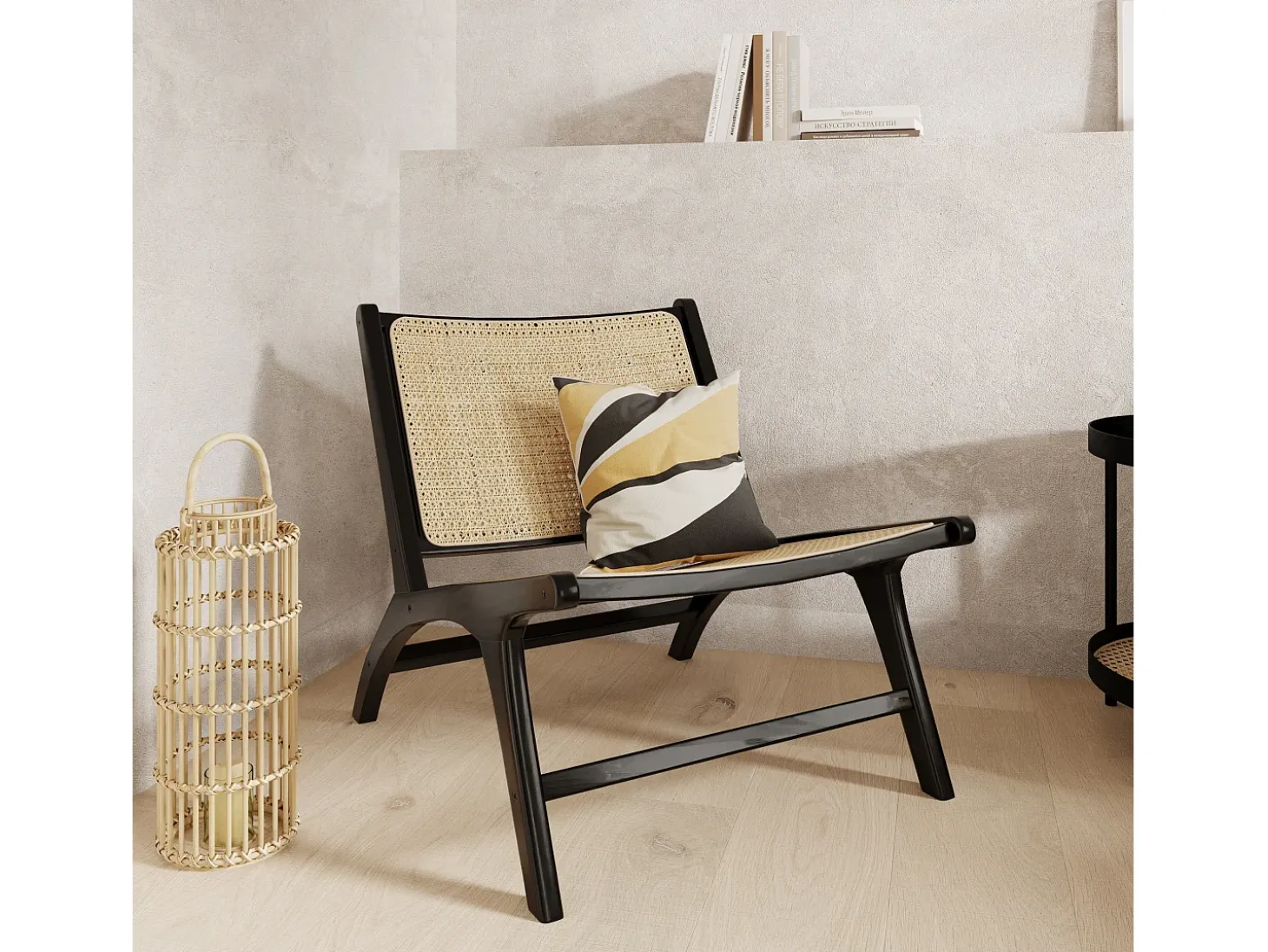 Sillón de teca negra y ratán natural - Kilka