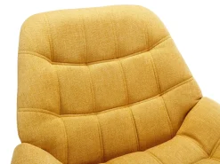 Sillón de tela amarillo mostaza estilo escandinavo capitoné LUOSTO
