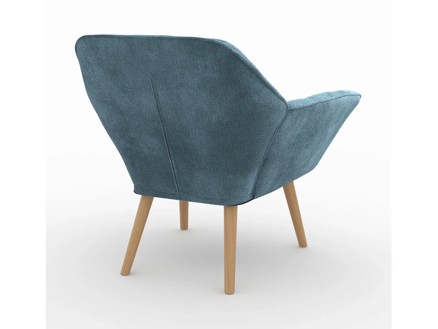 Sillón de tela azul con patas de madera - Simba