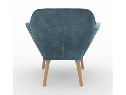 Sillón de tela azul con patas de madera - Simba