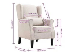 Sillón de tela beige