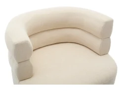 Sillón de tela beige con estructura de metal estilo diseño CAMEDO