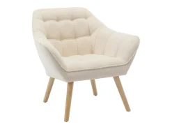 Sillón de tela beige de estilo escandinavo CASERTA