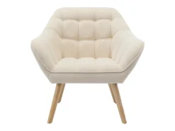 Sillón de tela beige de estilo escandinavo CASERTA