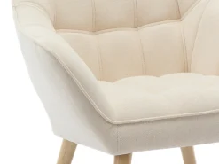Sillón de tela beige de estilo escandinavo CASERTA