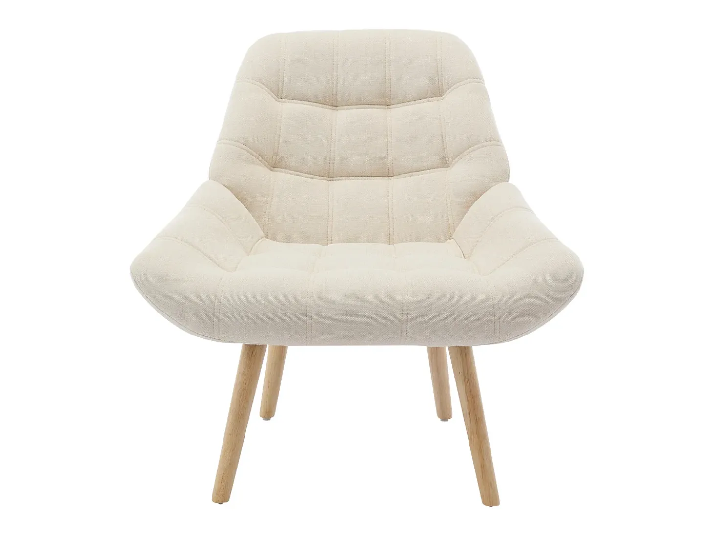 Sillón de tela beige estilo escandinavo capitoné LUOSTO