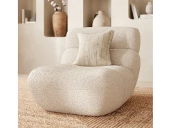 Sillón de tela bouclé blanco - Teddy