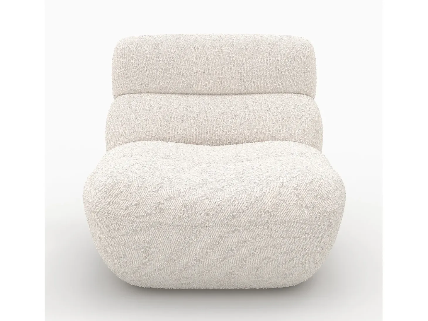 Sillón de tela bouclé blanco - Teddy