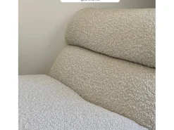 Sillón de tela bouclé blanco - Teddy