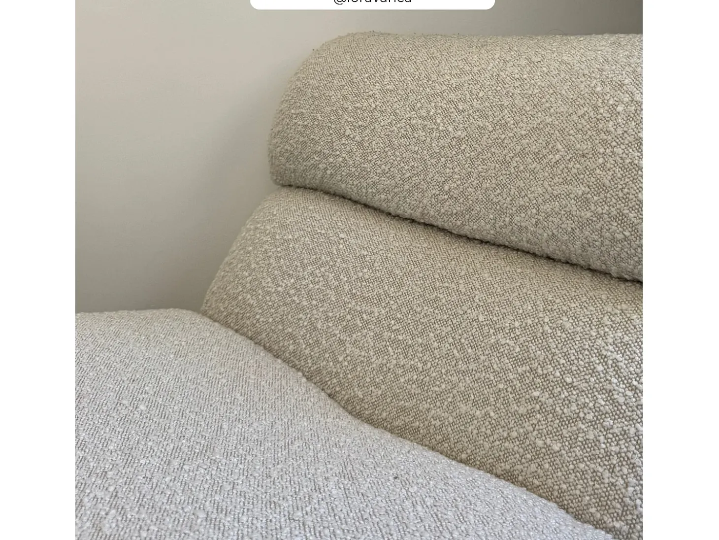 Sillón de tela bouclé blanco - Teddy