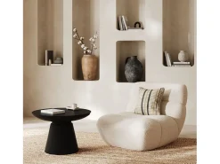 Sillón de tela bouclé blanco - Teddy