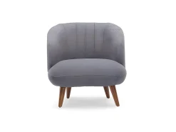 Sillón de tela bouclette antracita. Estilo design. JANINA