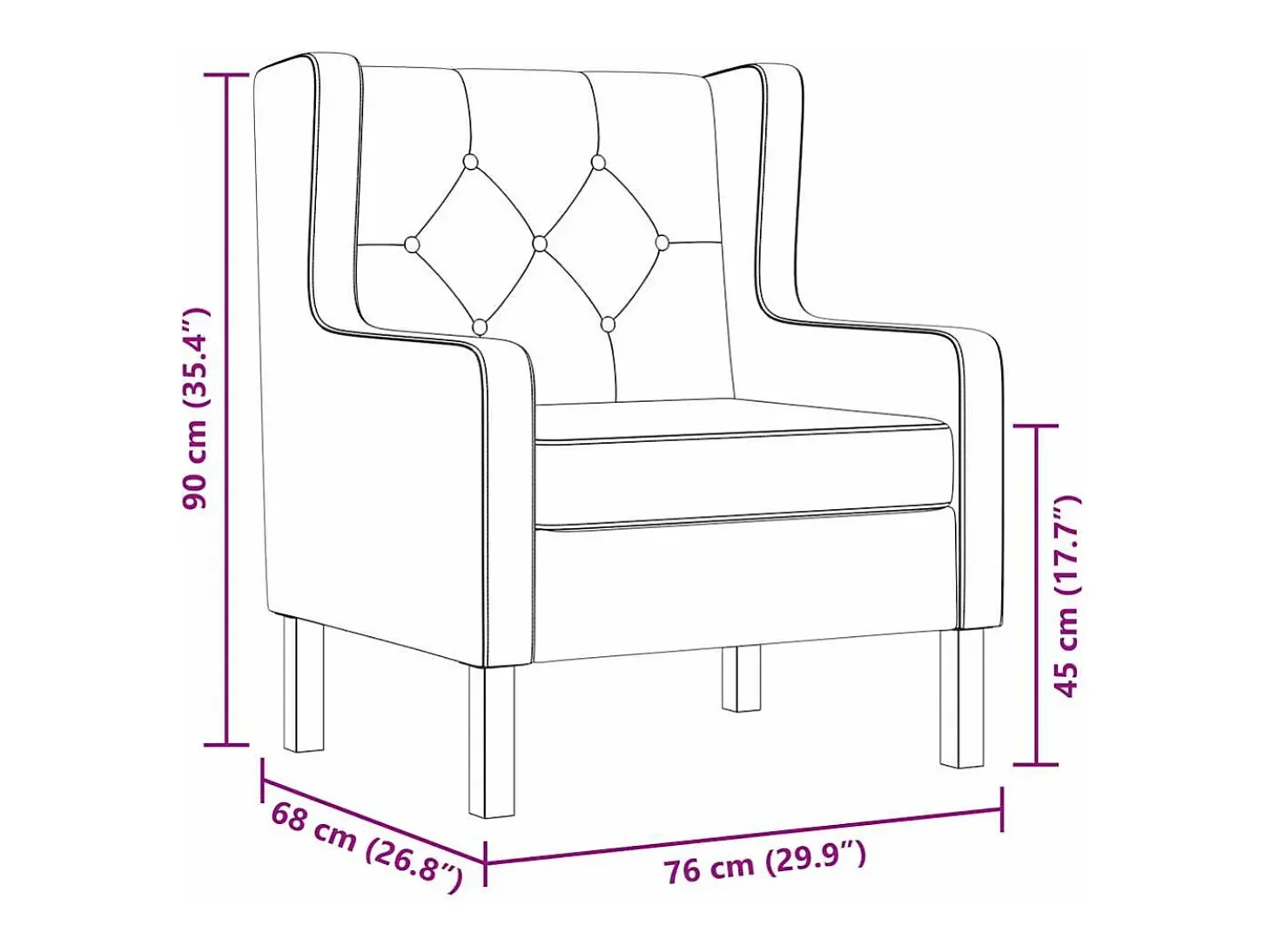 Sillón de tela color blanco crema